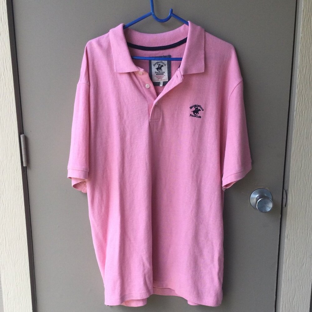 Polo Club Men's Modern Fit Pink Polo Shortsleeve Shirt Size Large